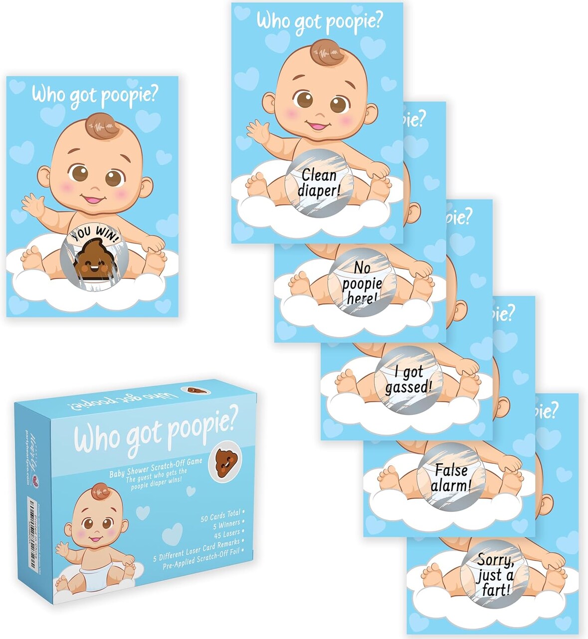 Delightful Baby Shower Fun - 50 Hilarious Poopie Scratch-Offs